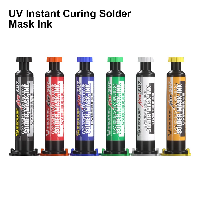 MECHANIC SU7 Series Black/Red/Blue/Green/White/Yellow Soldering Paste for Mobile Phone Repair Fast Curing UV Welding Mask