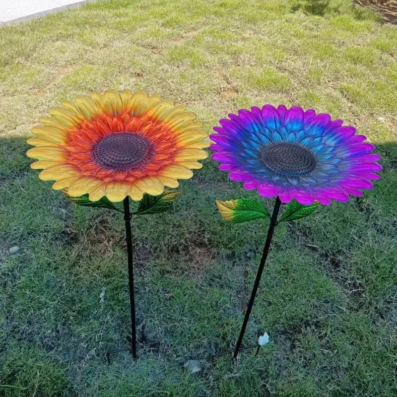 Hot Sale Sunflower Bird Feeder Bird Bath Simple Ground Insert Rustproof Modern Bird Bath