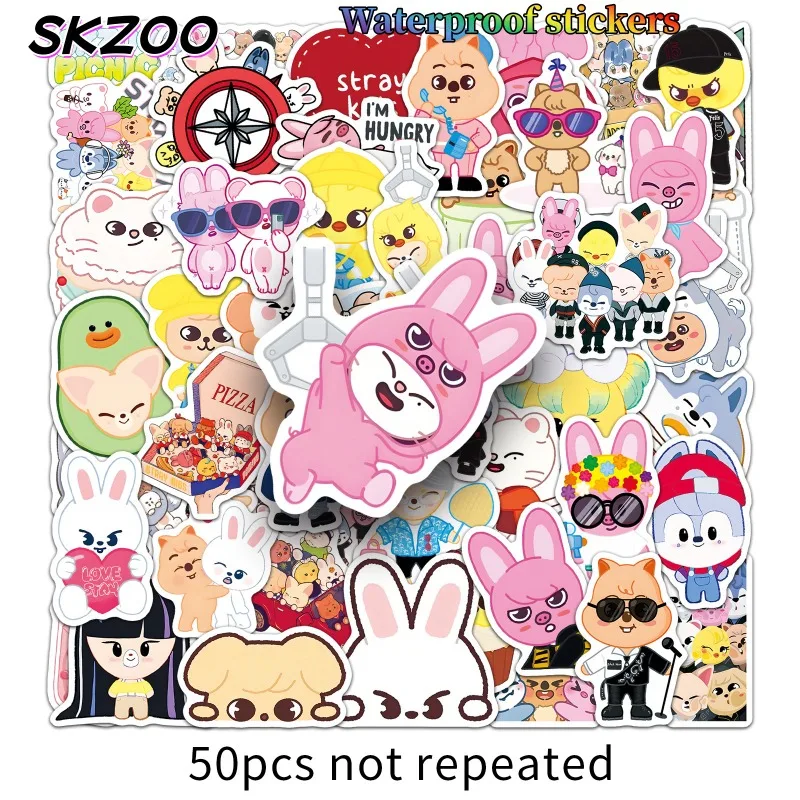 

SKZOO Stray Kids Waterproof Stickers Cute Fashion Cartoon Personality Creative Kawaii Stickers Birthday Gift for Friends