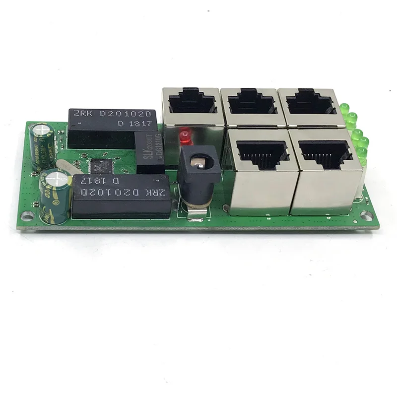 Fast switch mini 5 port ethernet switch 10 / 100mbps rj45 network switch hub pcb module board for system integration module