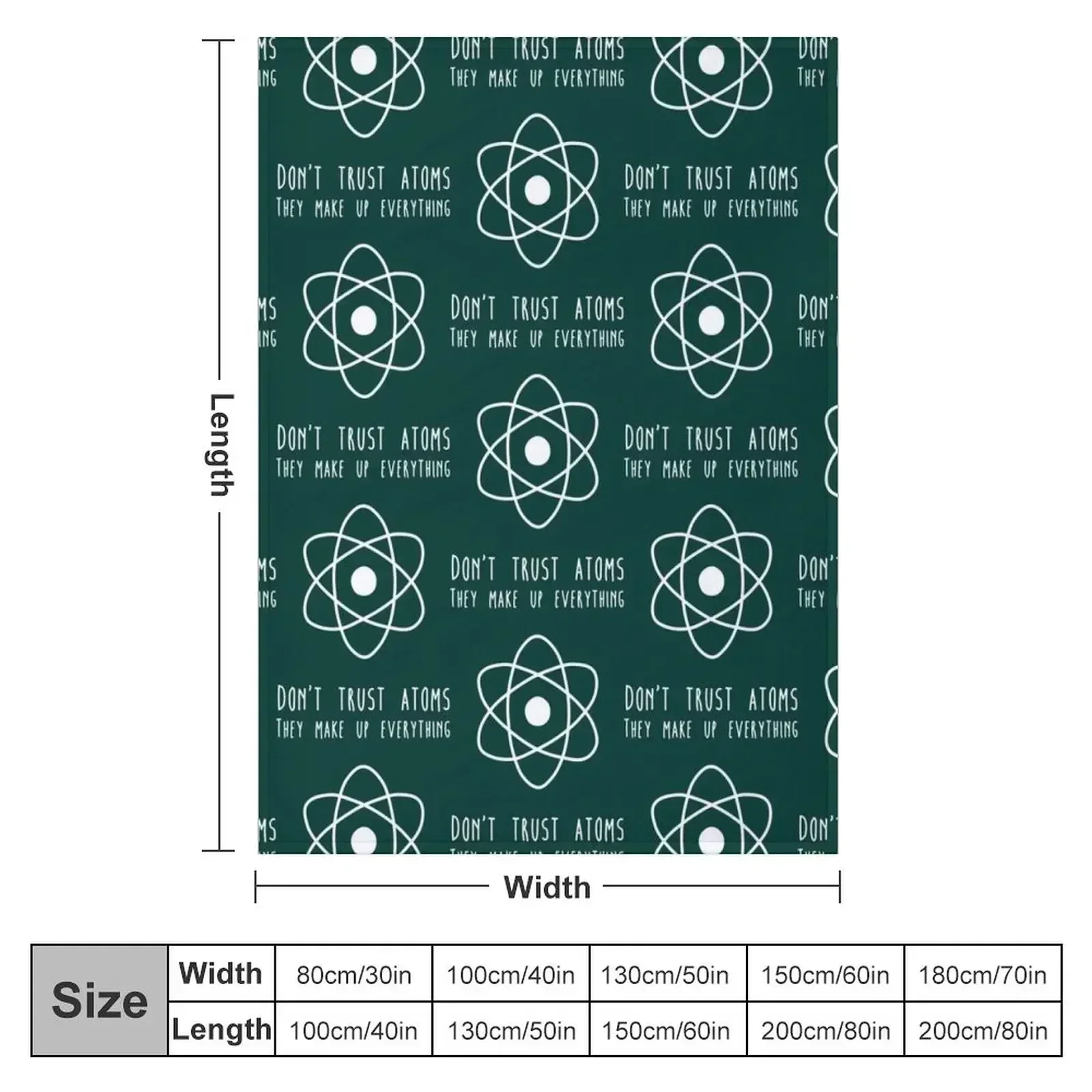 atoms Throw Blanket couch cozy soft plush fuzzy picnic outdoor blanket