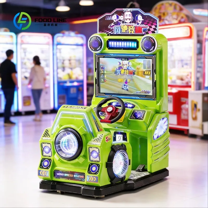 Commercial Plastic Racing Car Child Arcade Simulator Coin Operated Scan Code Game Machine Customizable