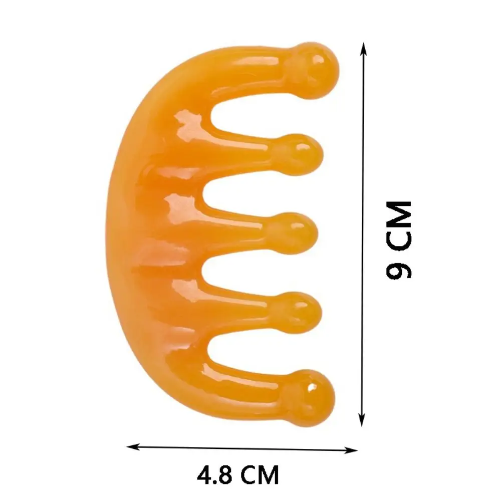 Nuevo peine de masaje de plástico amarillo antiestático masaje meridiano corporal circulación sanguínea peine de cinco dientes anchos