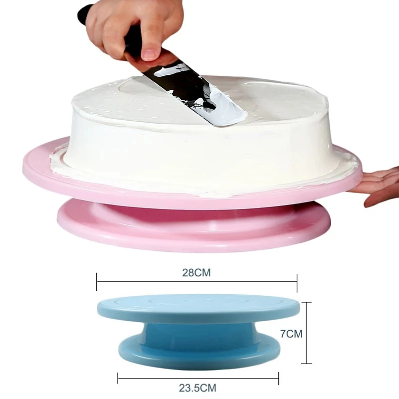 Plastikowy gramofon do ciasta zestaw narzędzi do pieczenia w kuchni akcesoria dekoracyjne stojak DIY formy obrotowy stabilny antypoślizgowy okrągły stół do ciasta