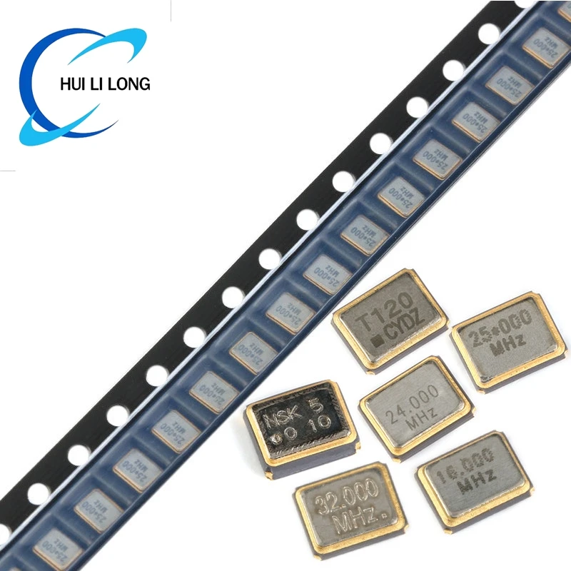 10pcs 3225 SMD Passive Quartz Crystal Oscillator 24mhz 16mhz 25mhz 12mhz 32mhz 10mhz 16m 25m hz 24.000 16.000 25.000 32.000 mhz