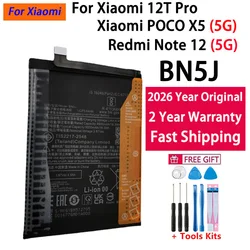 2026 Years 100% Original Battery 5000mAh BN5J For Xiaomi Redmi Note 12 5G / 12T Pro / POCO X5 5G Mobile Phone Batteries Bateria