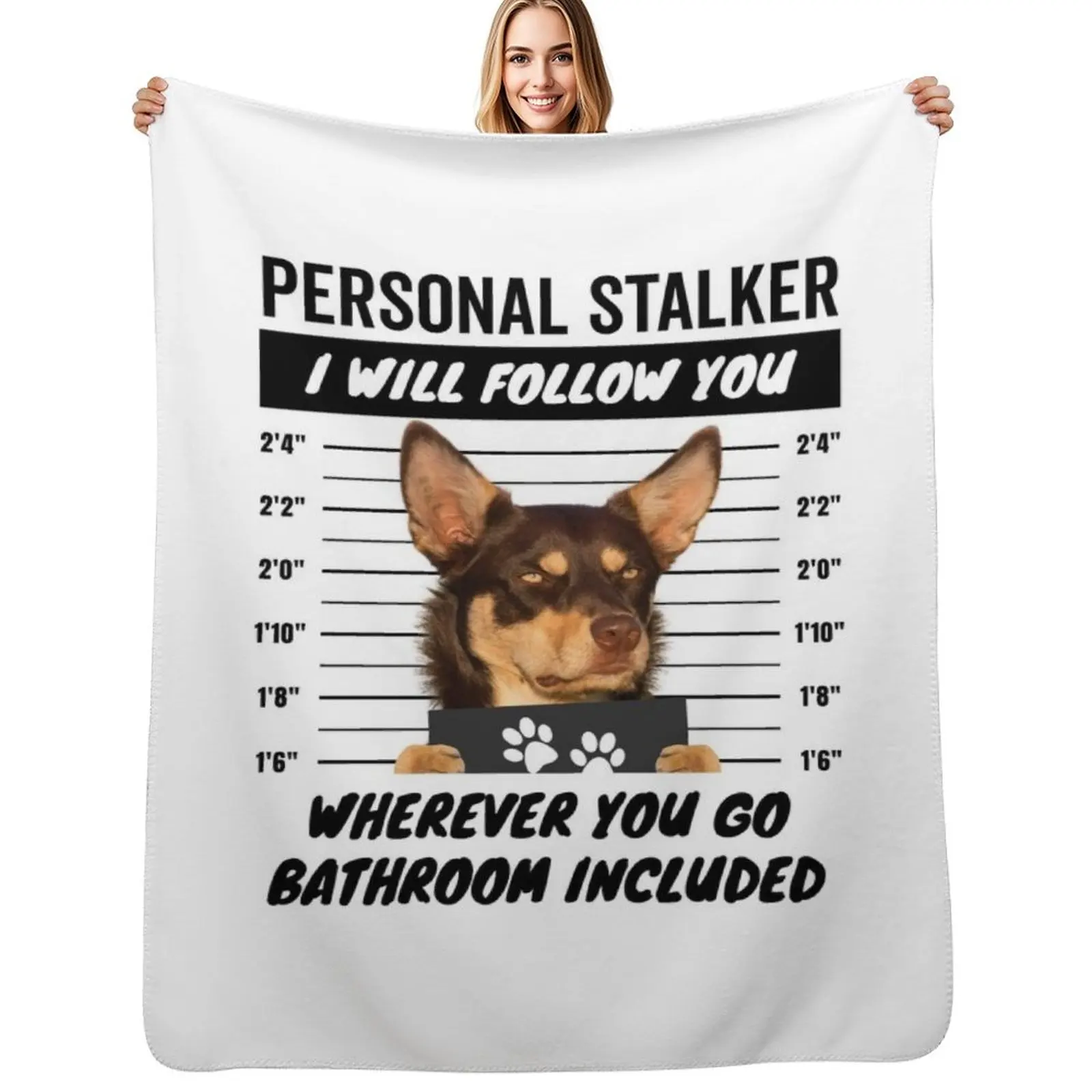 Personal Stalker Dog – Tan Red Australian Kelpie Throw Blanket Ultra Plush Cozy Blanket for Napping Sleeping