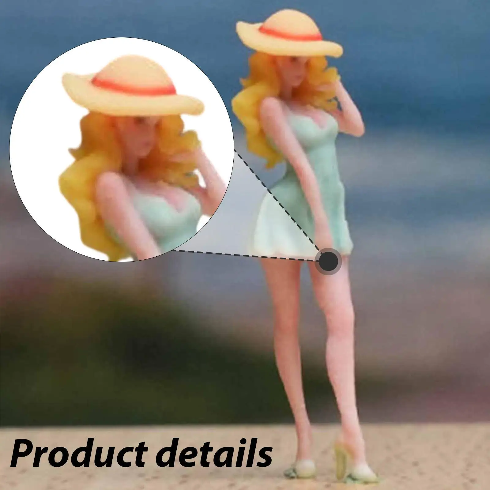 

Realistic Mini People Figure Multicolor Resin Painted Girl Prop for Model Train Diorama Photography
