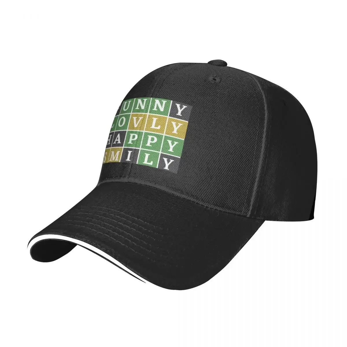 Learn happiness through Wordle Puzzle Game -Enjoy, Lovly, Happy, Smily Baseball Cap Dropshipping Snapback Cap Mens Hats Women's