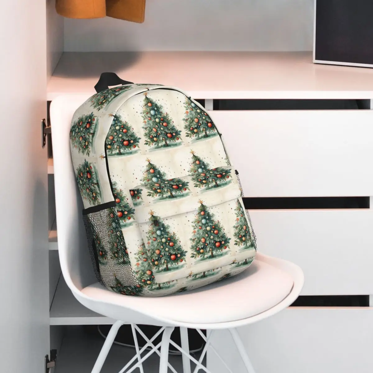 Exquisite Christmas Tree Print Backpack Student BookBag Kids School Bag Laptop Shoulder Bags for Boys Girls