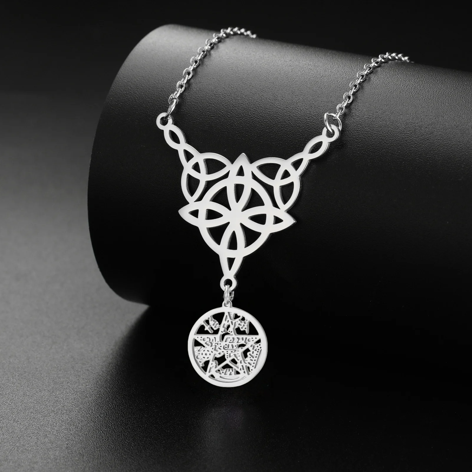 Vassago Tetragramaton Necklace For Women Witch Knot Charm Necklace Amulet Protection Pentacle Necklace Jewelry