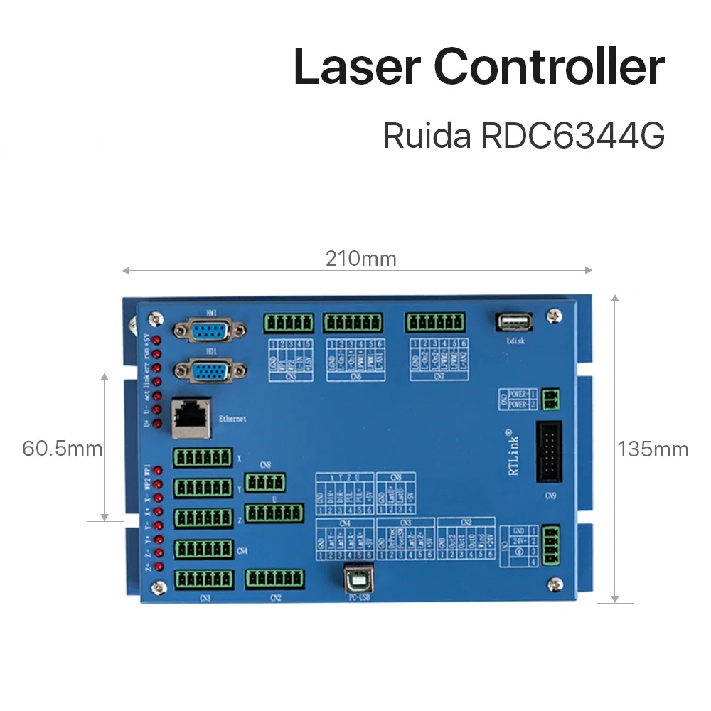 Ruida RD RDC6344G Controlador DSP láser Co2 con panel táctil de 7 "para máquina de grabado y corte láser RDC DSP 6344G