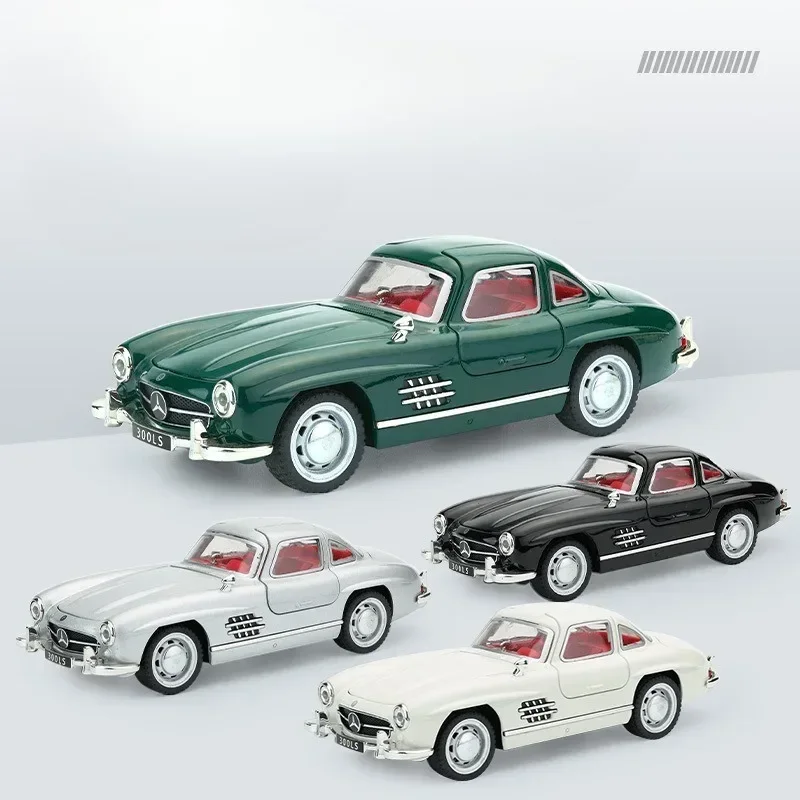 300SL Sport Car Benzs Model Alloy 1/32 Scale with Sound Light Collection Miniature Voiture Children Boy Toy Vehicle