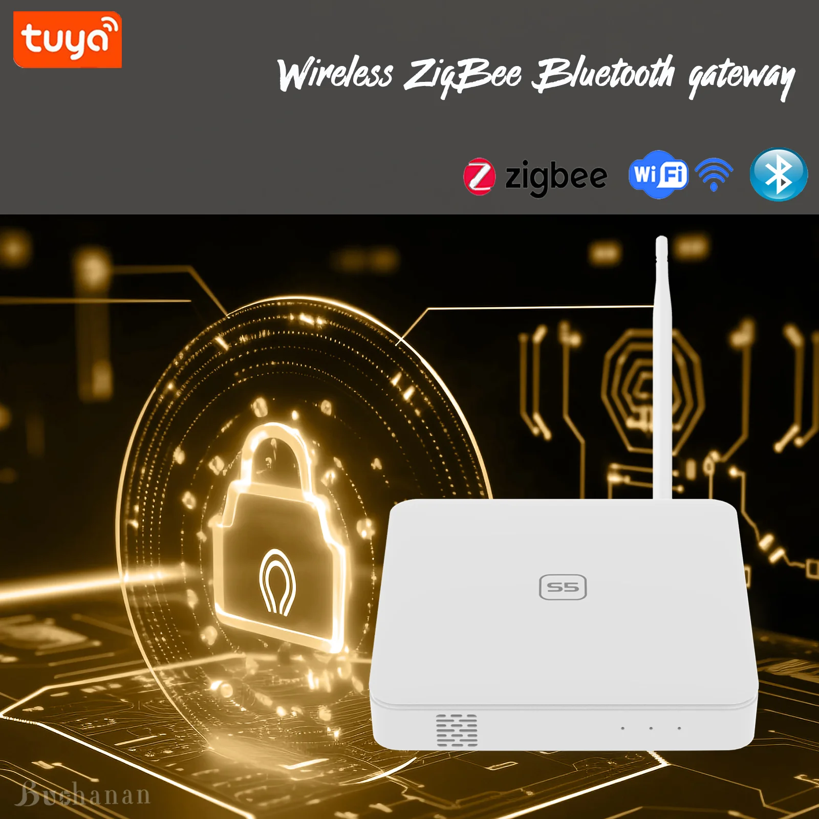 Desktop S5 Multi-mode Smart Gateway ZigBee Bluetooth Mesh Hub Work with Tuya Smart App Voice Control Via Alexa Google Home