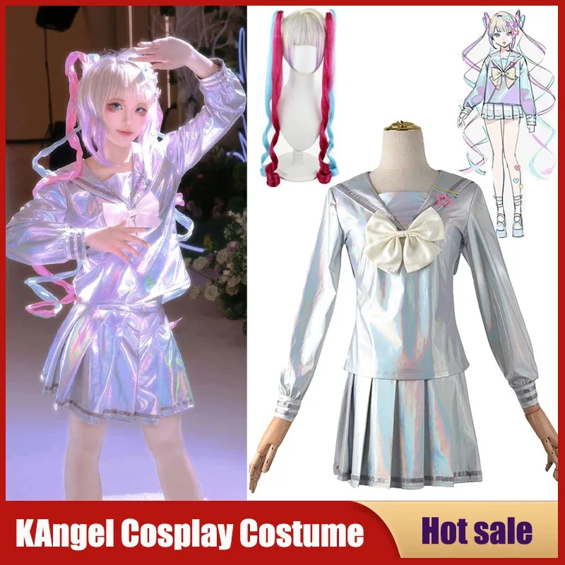 DY20Game Needy Girl Overdose KAngel Cosplay Costume Anime JK Sailor Wig Suit Abyss KAngel Ame Chan School Uniform Comic Con Outf