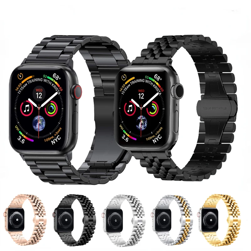 

Metal strap For Apple Watch 45mm 41mm 4mm 42mm 40mm 49mm Stainless Steel Bracelet Wristband for iWatch Ultra 9 8 7 6 5 4 SE Band