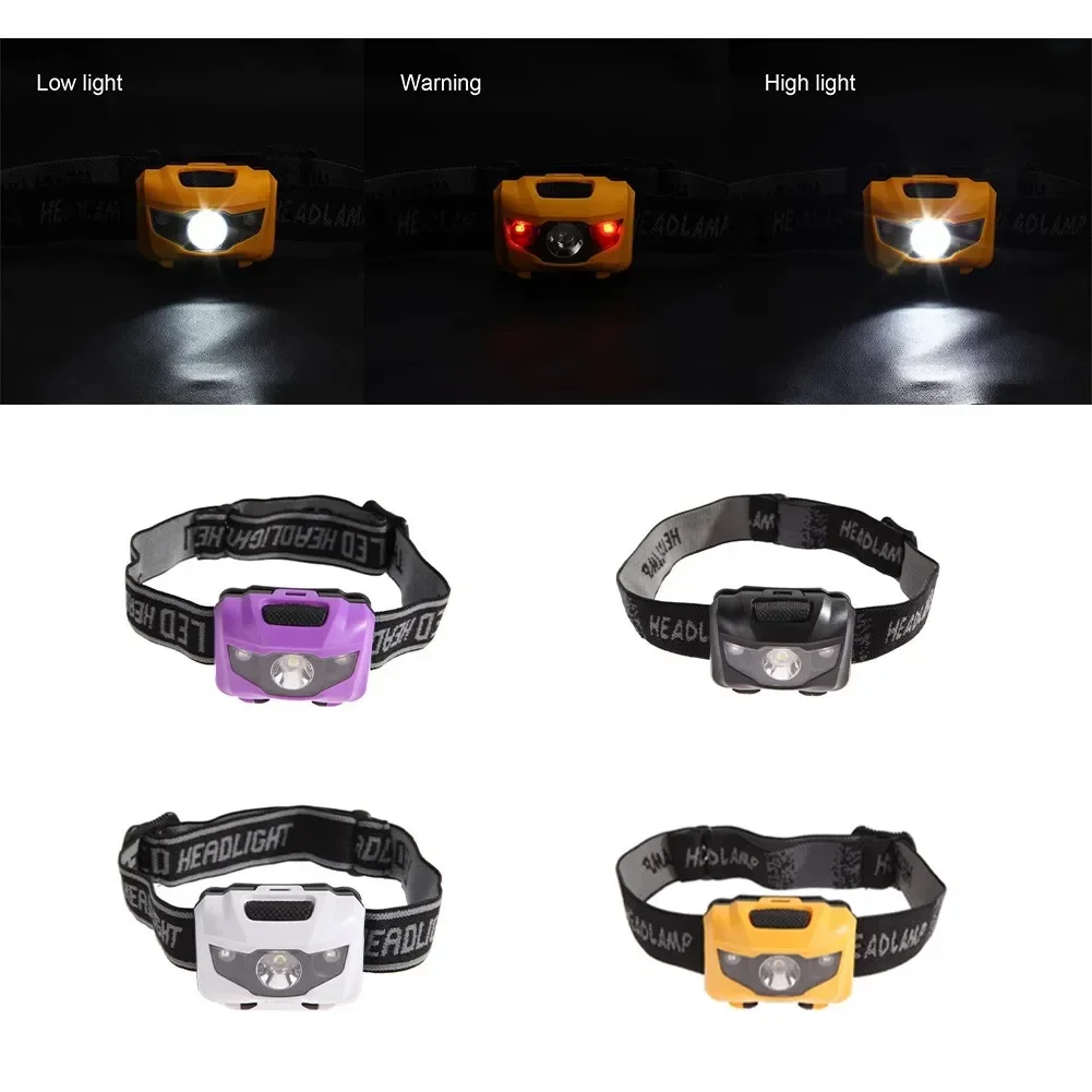 Convenient LED Headlamp Night Fishing Headlights Headlights 3*AAA Batteries 4 Gears 4 Lighting Modes 56x40x34mm
