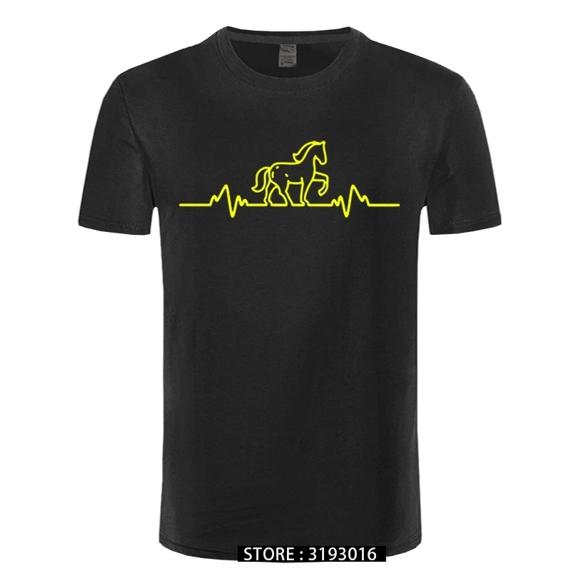 Horse Pulse Heartbeat MENS FITTED T-SHIRT Mothers Day Saddle Gift Present Brand Clothing Harajuku T Shirt Top Tee