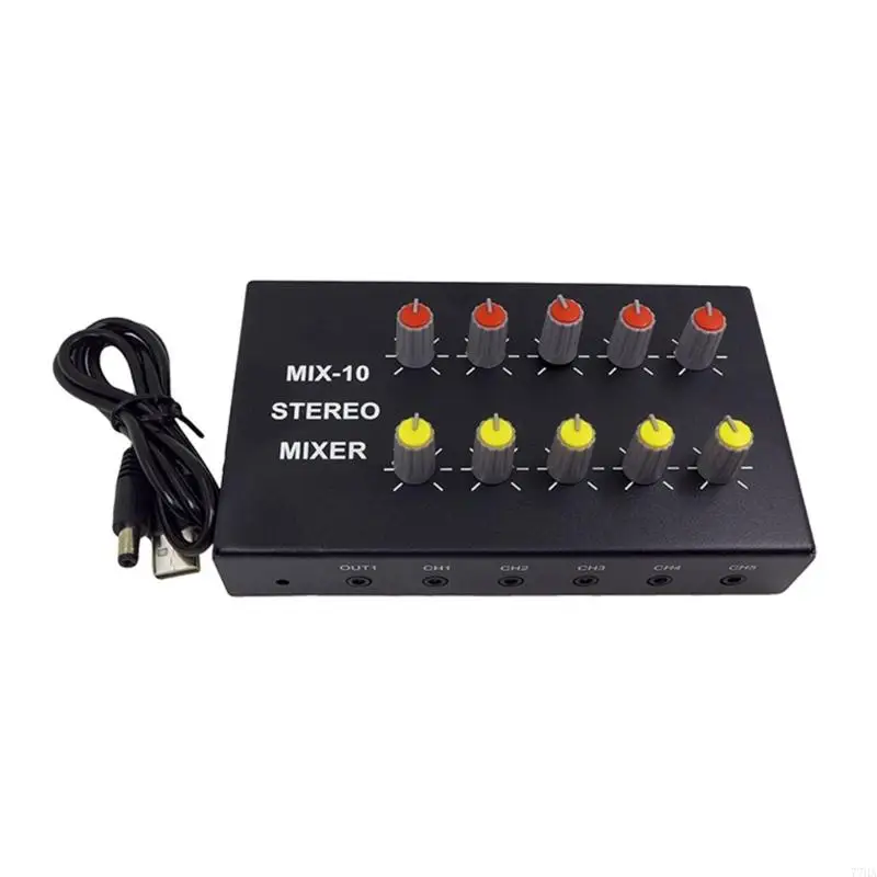 

77HA 10 Channel Mixer Portable Micro Low Noise Karaoke Stereo Mixer for Family