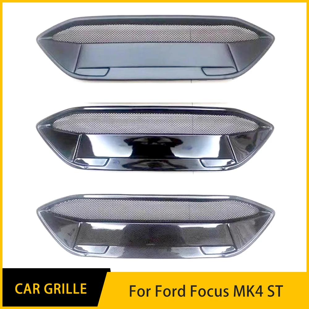 

Racing Grille For Ford Focus MK4 ST 2019 2020 2021Year High Quality Carbon Black Front Bumper Grill Body Ornament Vents Kit