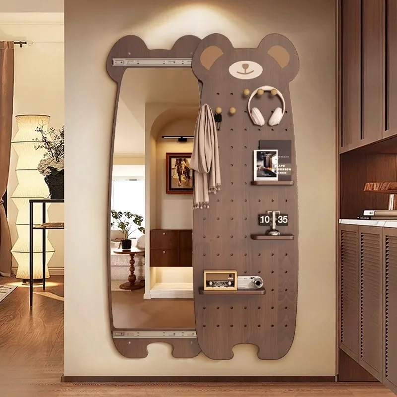 Household can be closed hidden bear hole plate full-length mirror Home push-pull full-length mirror Wall wall entrance fitting m