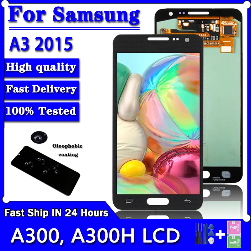 

Super AMOLED For Samsung A3 2015 A300 A300X A300H A300F LCD Display Touch Digitizer Screen Assembly Replacement