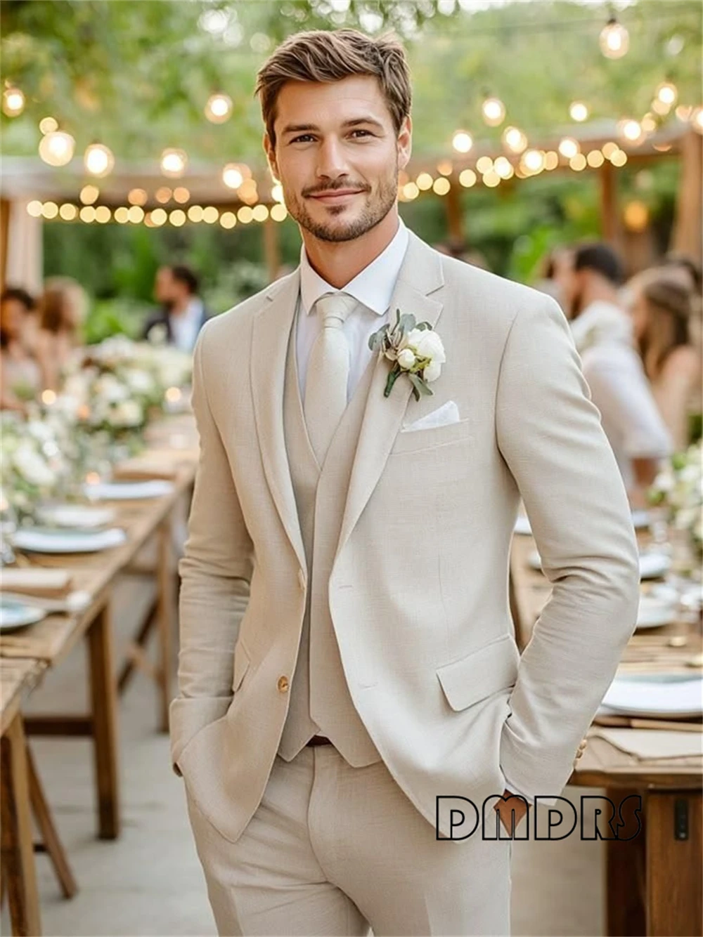 Custom Groom Wedding Suit Set - Tailored 3-Piece Tuxedo for Men (XXS-7XL, 50+ Colors) - Perfect for Ceremony, Reception & Party