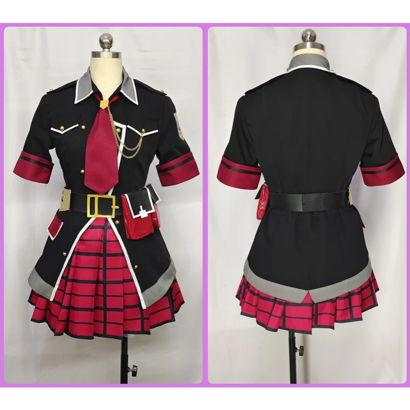 Game Blue Archive Cos Akashi Junko Cosplay Cute Red plaid skirt Customize Female JK school uniform Costume B