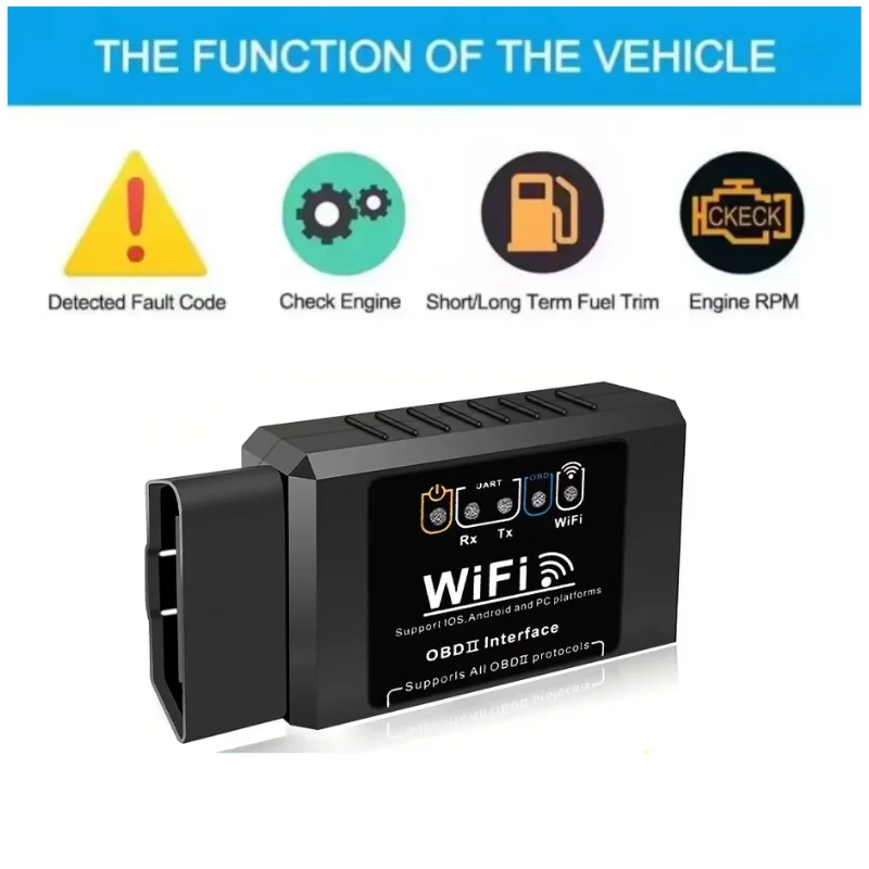 واي فاي ELM327 Obd2 قارئ رمز الماسح الضوئي V1.5 أدوات تشخيص السيارات تحقق كاشف أخطاء المحرك لنظام أندرويد/IOS/PC 16PIN موصل #3