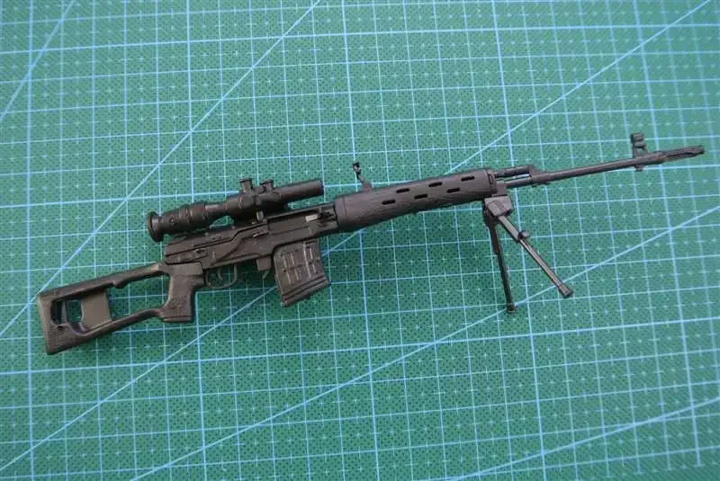 1:6 SVD Fusil de Sniper 1:6 Pistolet Modèle Noir Enduit En Plastique Militaire Modèle Accessoires Pour 12 "Figurine De Collection