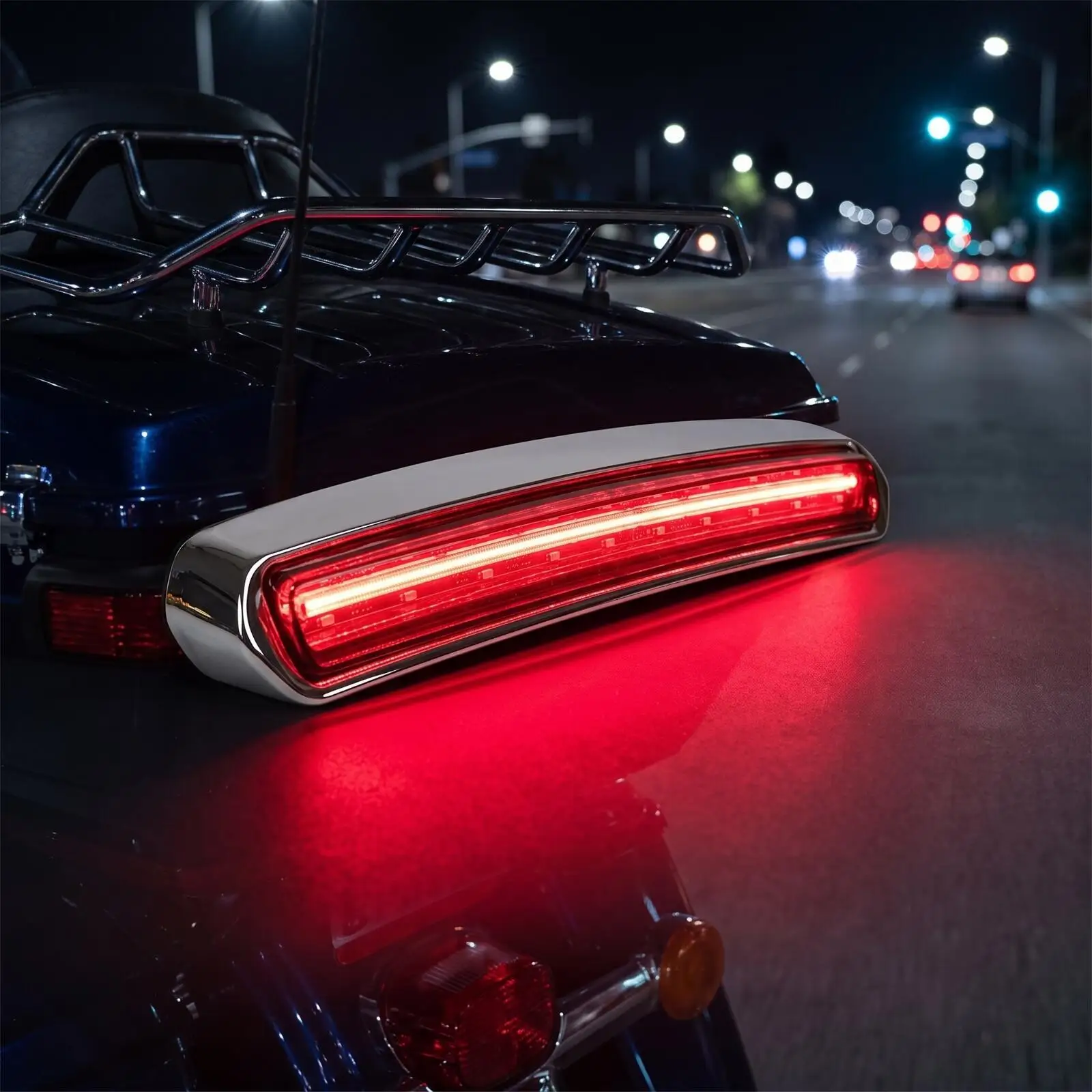 Motorcycle Tail Light for Trunk Box LED Rear Lamp with Wire Cable ABS PC Clear Cover for Visibility
