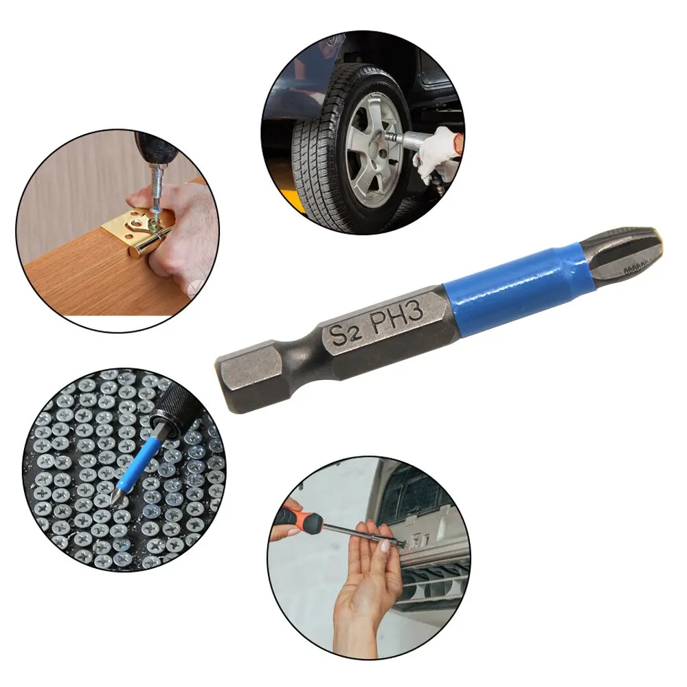 6-Piece Cross-Head Screwdriver Tool Set, Hexagonal Handle Anti-Slip Electric Screwdriver, Woodworking PH1 PH2 PH3 PZ1 PZ2 PZ3 view 5