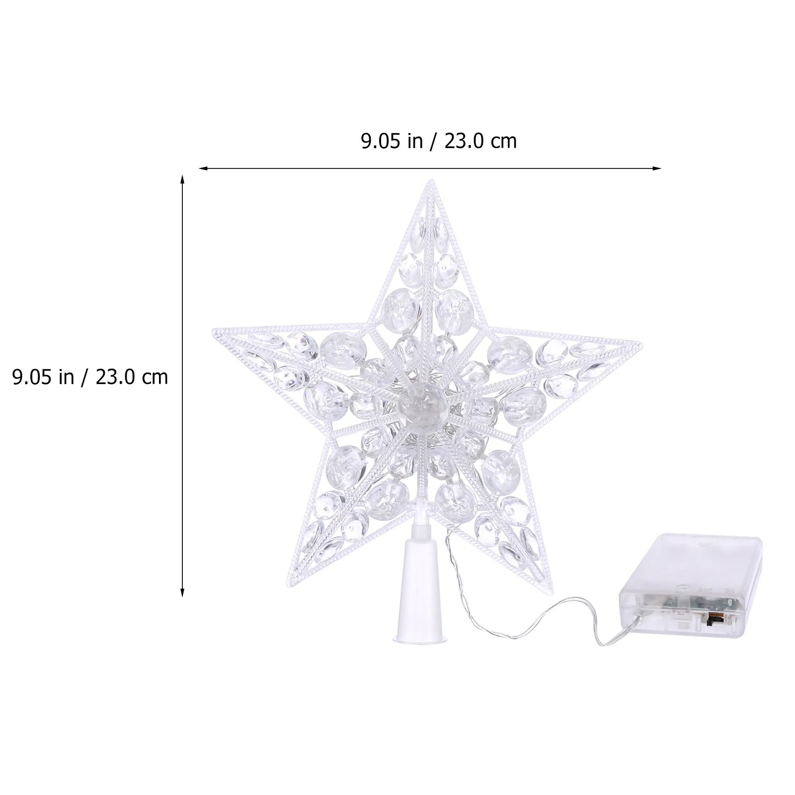 Outdoor Christmas Decor Tree Star Shaped Lamp Topper Xmas Decorations White LED Treetop