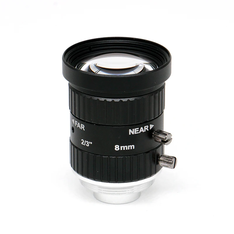 

10MP 2/3" 8mm C-Mount Lens Machine Vision Low Distortion 4K Lens for UHD Industrial Network CCTV IP Security Cameras SL-0411