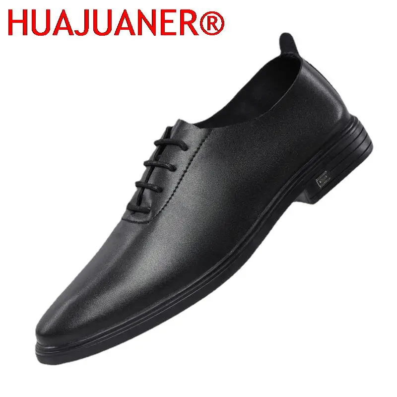 Fashion Casual Leather Shoes Men Brand Leisure Walk Business Wedding Formal Shoes Male Handmade Gentleman Oxford Evening Dresses