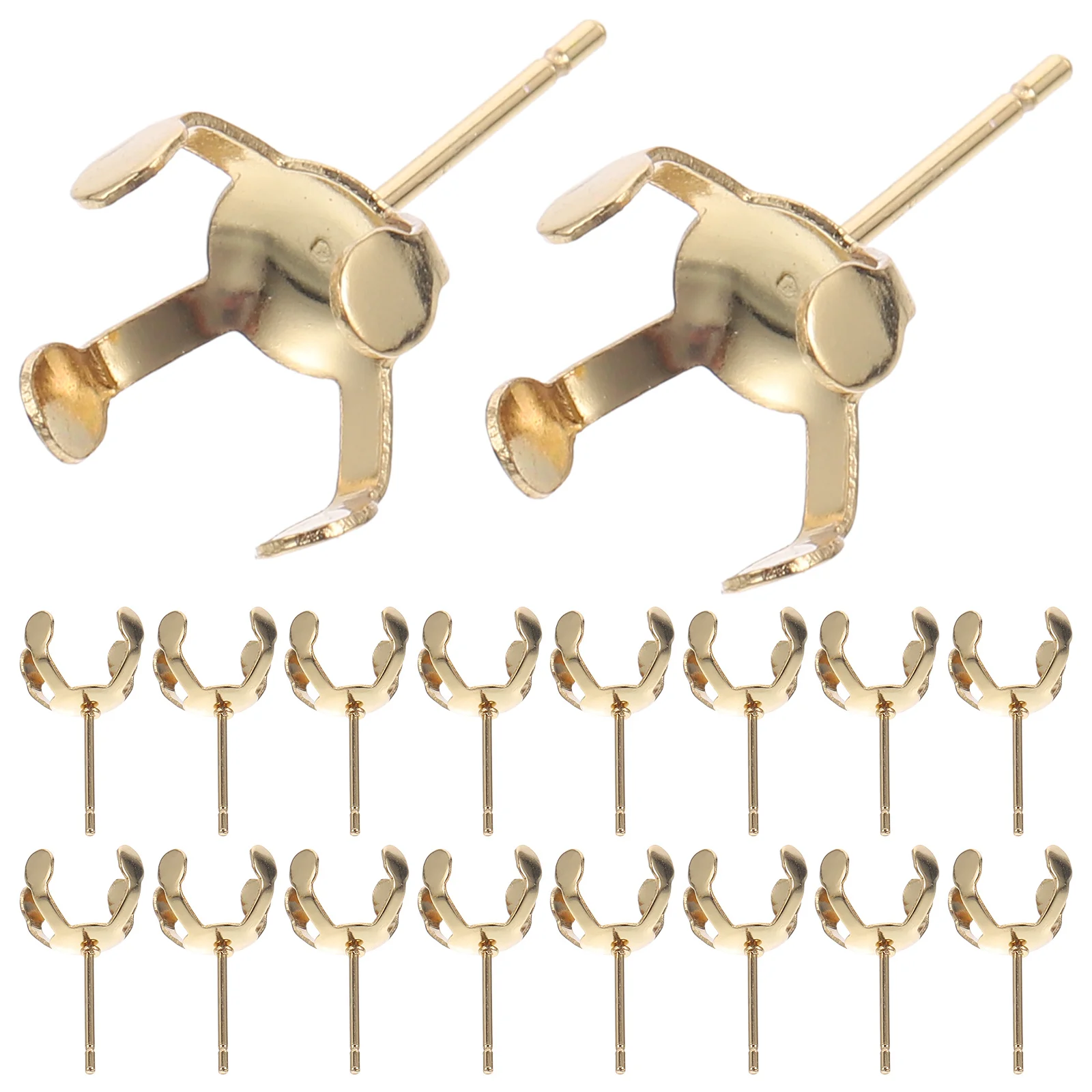 

20 шт., серьги-гвоздики с жемчугом «сделай сам», когти, гипоаллергенные принадлежности для изготовления сережек из нержавеющей стали, длительный цвет