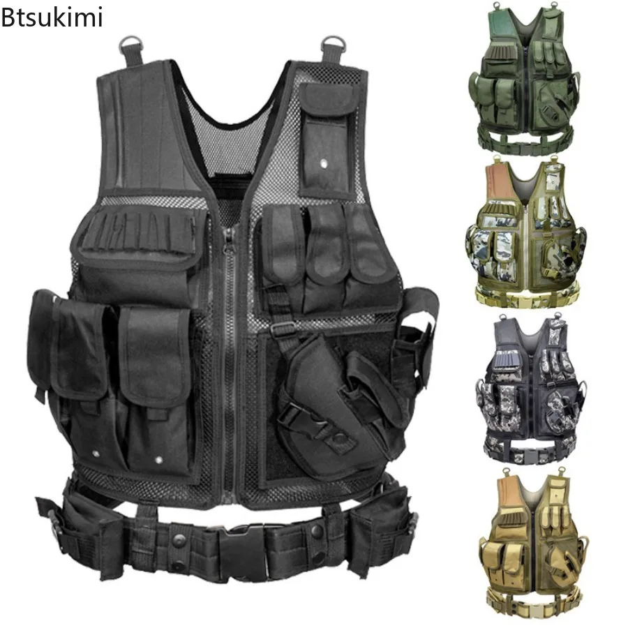 Adjustable Multi-Pockets Tactical Vests Jungle Combat Body Armor Vests Security Hunting Outdoor CS Game Airsoft Training Jackets