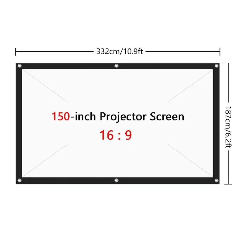 Projector Screen Fabric 100 120 Inch Screen Projection Portable Reflective Cloth For Xgimi H3 YG400 For Beamer