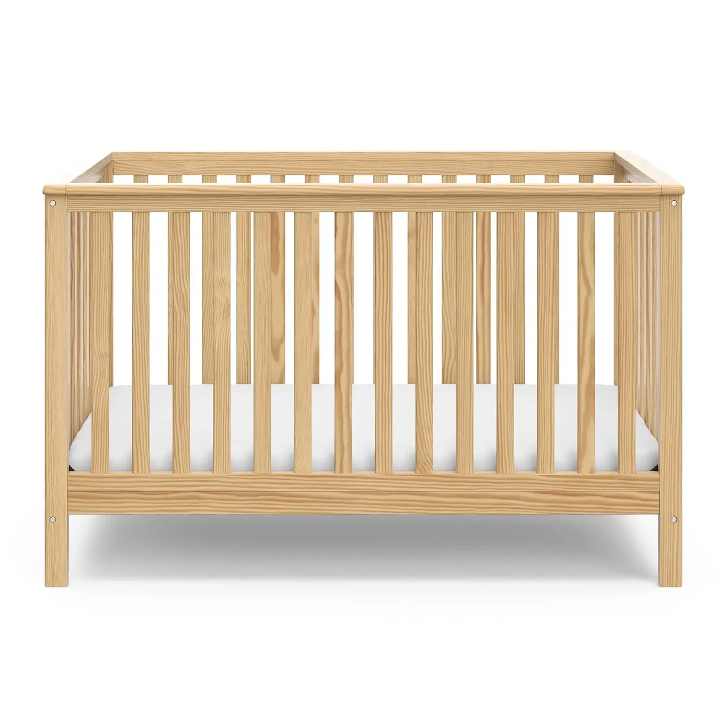 4-in-1 Convertible Crib (Natural) - Converts to Daybed, Toddler Bed, and Full-Size Bed, Fits Standard Full-Size Crib Mattress, A