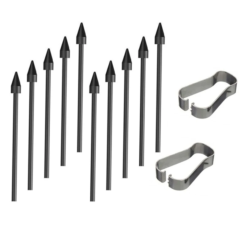 

Зажим для Samsung Stylus Nib S6 Nib S7, сменный стержень N10 S22 Nib N20, универсальный стержень, 10 черных стержней + 2 зажима