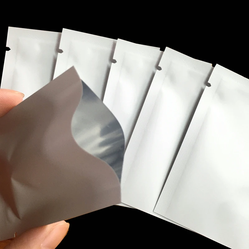 Thicked Matte White Heat Seal Mylar Bags for Nuts Candy Packaging Open Top Flat Aluminum Foil Sample Pockets Vacuum Bag Pouches