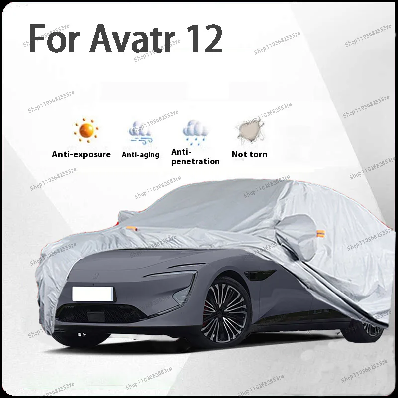 

For Avatr 12 Fit Car Cover Waterproof Dustproof Sunshade (UV) Snowproof Silve Full Cover with All-Day Protection