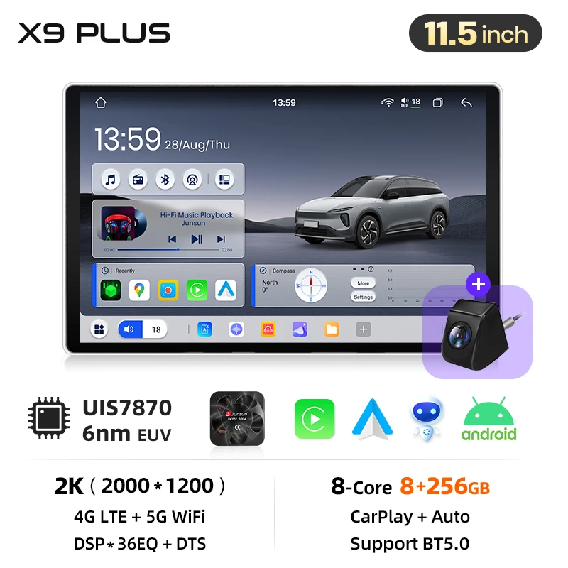 Junsun 9 inch Android 15 autoradio voor Peugeot 308 308SW 2007-2015 408 2012-2020 draadloos voor Apple CarPlay Auto IPS scherm stereo multimediaspeler automotive slimme intelligente systemen 2 Din