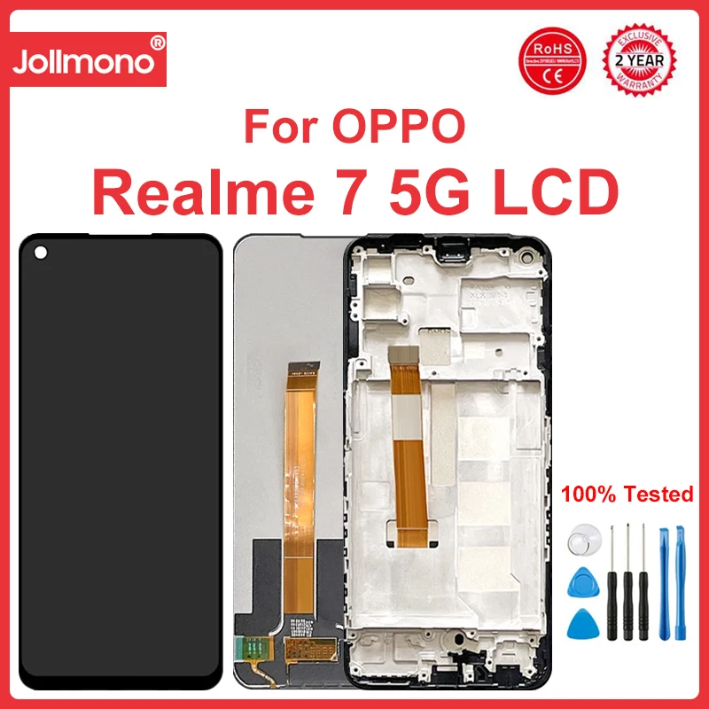 

Для OPPO Realme 7 5G ЖК-дисплей с рамкой сенсорный экран панель дигитайзер Запасные части RMX2111