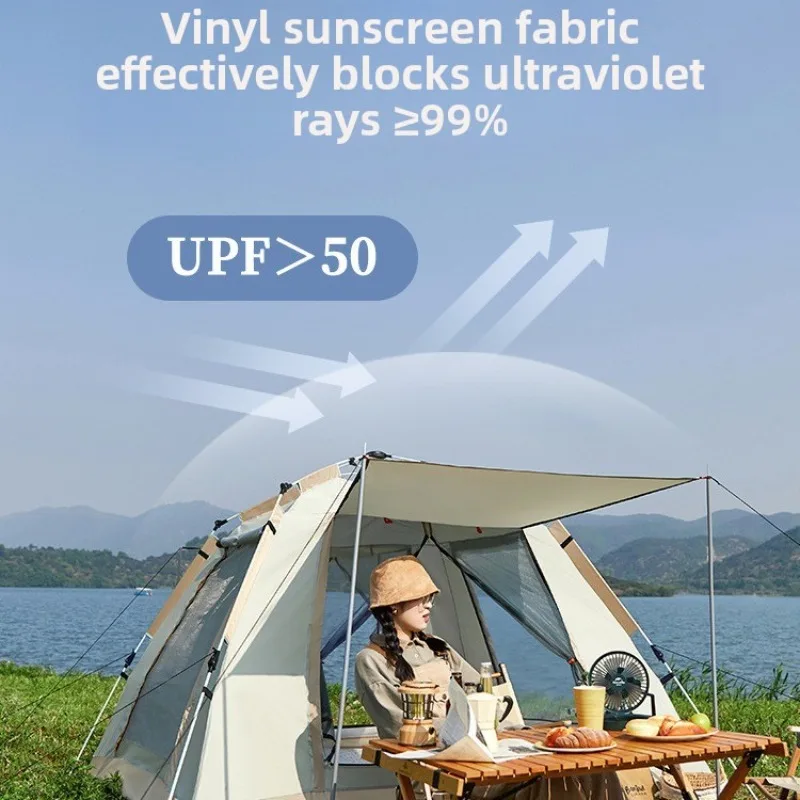 Portable Outdoor Pop Up Tent Large Family Camping Shade Shelter Easy Setup Thick Blackout Fabric Garage Tent Beach Tent