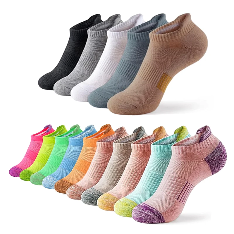 5/15 paires de chaussettes épaisses antidérapantes avec fond de serviette, chaussettes de Sport respirantes à Tube court, absorbant les chocs professionnel