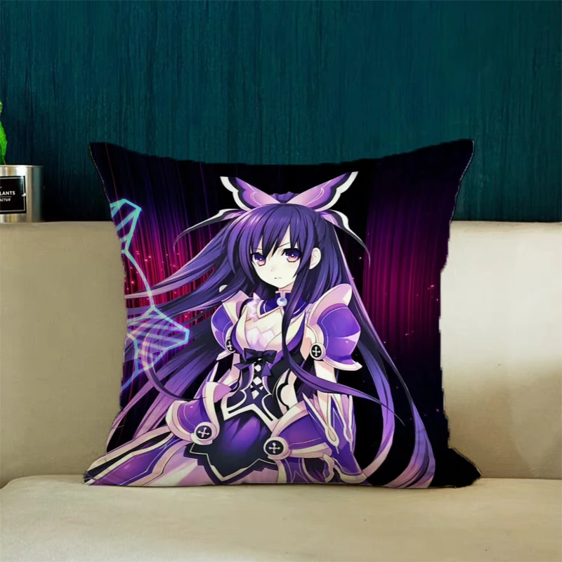 Bed Pillowcases D-Date a Live Decorative Pillowcase 40x40 Cushion Cover 50x50 Aesthetic Room Decoration 45x45 Cushions Covers