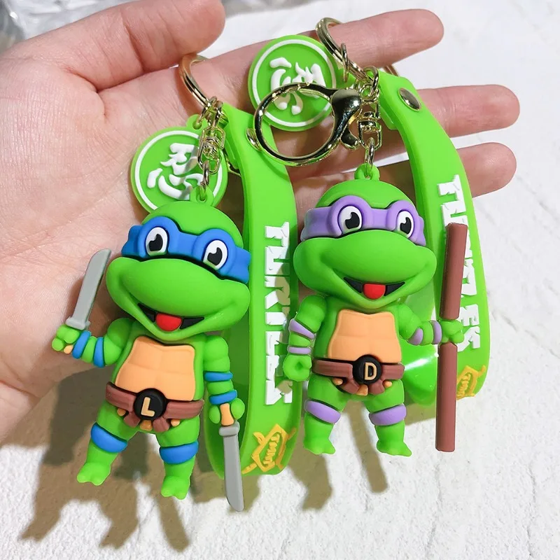 Teenage Mutant Ninja Turtles Keychain Raphael Donatello Action Figure Model PVC Doll Decorations Cartoon Doll Pendant Toys Gift