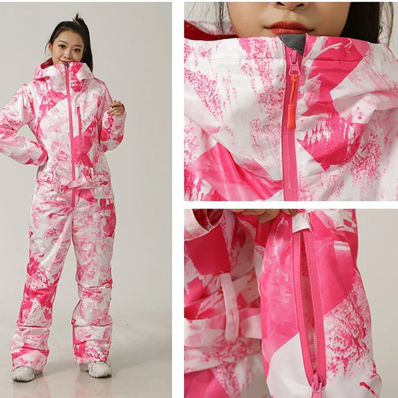 Conjunto de ropa de esquí de una pieza para mujer, mono de Snowboard para deportes al aire libre, monos impermeables cálidos para invierno, nuevo,