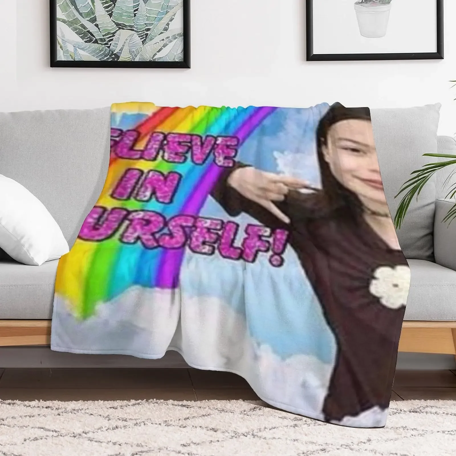 ICarly Believe in yourself design Throw Blanket Bed covers christmas decoration Blankets